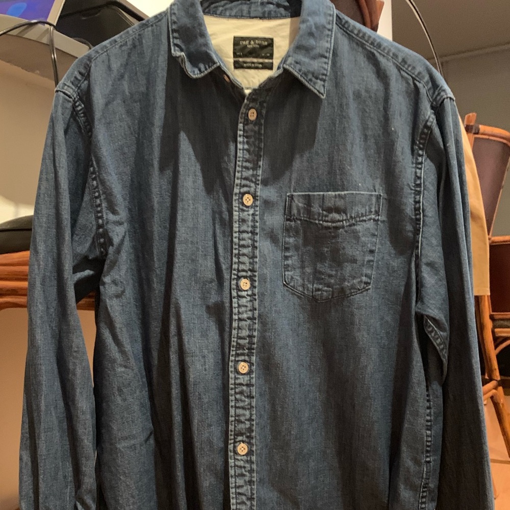 Men’s Rag & Bone Denim Button Down Size XL